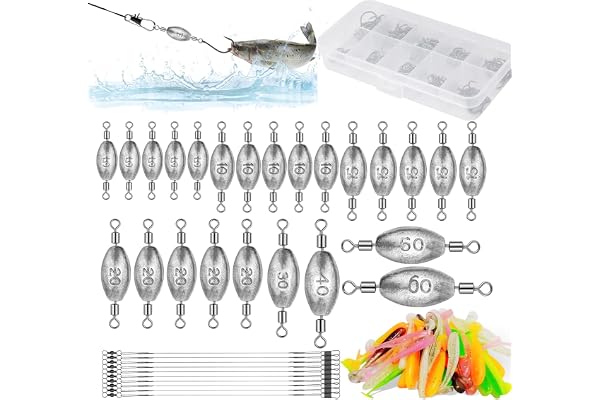 134 st. Angelblei-set i oliveform Dropshot-blei för fiske Löpblei Fiskeviktset med virvel Angelvikt-set ANG-eln För att fiska