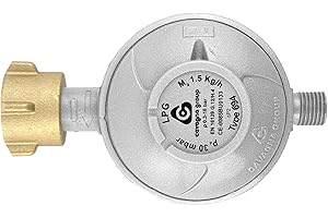 HUW24 Berger Détendeur camping 30 millibar 1/4" pour bouteilles de gaz propane 11 kg/5 kg