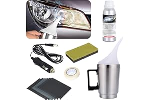 MILIWAN Kit Rénovation Phares Voiture - Renovateur Phare Voiture avec Coupe d'atomisation, papiers abrasifs pour Les phares oxydés, embués et Jaunes