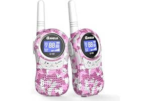 QNIGLO Q168 Talkie Walkie Rose Enfants,PMR 446MHZ avec 8 Canaux 2Km de Longue Portée,Jouets Camping en Plein Air,Cadeaux Enfants de 4 5 6 7 8 9 10-15 Ans,Cadeau Fille Rose,Jouet électronique(Rose)