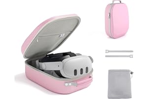Funda Aubika para Meta/Oculus Quest 2/Pico 4 Accesorios, Funda de Transporte Compatible con Quest 2 con Correa Elite y Accesorios VR, Rosa