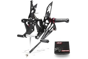 Arashi (Version2.0) Regolabile Pedaline Pedane Posteriori Pedane Arretrate Pedane Poggiapiedi per Kawasaki NINJA ZX6R ZX636 2005 2006 Accessori Pedana Pedalini Pedalina ZX-6R Nero