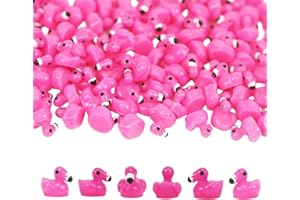 Goiern 120 mini fenicotteri, piccoli fenicotteri decorativi, mini statuette in resina, piccoli animali, fenicottero, piccoli regali, per il giardino, casa delle bambole