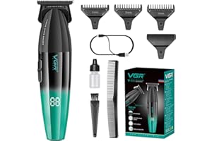 ‎VGR VGR 906 Fresh Fade Professioneller Haarschneider, 9000 U/min Zero Gapped Bartschneider für Männer, DLC T-Blade Kabelloser Haarschneidemaschine für Friseure und USB Wiederaufladbar, Grün