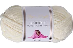 Utopia Crafts Cuddle Super Chunky Chenille-Garn, weich, zum Stricken und Häkeln, 100 g – 60 m, cremefarben, Creme