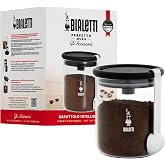 Bialetti - Kahve Saklama Kavanozu - 250gr - Silikon Contalı Hava Ge&ccedil;irmez Kapak - Paslanmaz &Ouml;l&ccedil;&uuml; Kaşığı - Cam Kavanoz