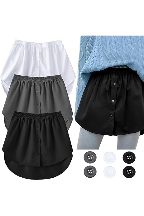 Estensore Per Camicia Oversize - Falso Fondo Con Bottoni | Minigonna Elastica | Vita Alta | Multiuso Donna - Foto 7