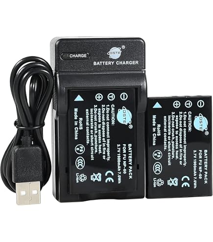 IPrize 2 Batterie NP-60 1500mAh + Caricatore USB Per Fujifilm FinePix 50i, 601, F401, F410, F601, M603