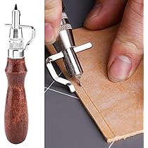 Kit 7 Pezzi Per Lavorazione Cuoio - Solcatore, Rifinitore E Marcatore - Foto 10