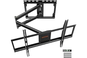 Soporte TV Pared Inclinable y Giratorio con 838mm Brazo Articulado WHYFONE Soporte de Pared TV para Pantallas de 32-75 Pulgadas LCD OLED hasta 45kg MAX. VESA 600x400mm