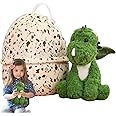 wodehahagou Cartoon Dinosaur Plush Doll Children's Stuffed Soft Cuddly Plush Toy Non Fading Dinosaur Plush Hug Pillow Dinosaur Egg Stuffed Animal Plush Toy Dinosaur Hatching Egg Plush Doll Dino Plush