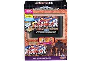 Sammlerfigur Street Fighter II – Console Heroes – Faltbare Modul-Replik Sega Mega Drive, Retro-Spiel-Diorama mit Ryu & Ken Figuren, Dock Stage Dekor