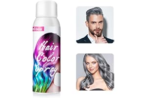 MOFAJANG Spray Colore per Capelli, Spray per Capelli Temporaneo Colorato Grigio, Tintura per Capelli One Time, Tintura Rapida, Facile da Lavare per Cosplay Halloween, Adatta a Bambini e Adulti - 100 ml