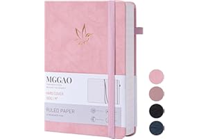 MGGAO Notatnik w linie, dziennik do pisania, z 320 stronami, notatnik w twardej okładce do pisania dzienników, gruby papier o gramaturze 100 g/m², rozmiar A5 do pracy, nauki biznesowej