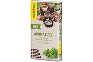 Floragard Bio-Erde Aromatisch 40 L – torffreie, vegane Kräuter- & Anzuchterde mit lockerer, feiner Struktur für Aussaat, Kräuter & Jungpflanzen – fördert Gute Keimung & gesundes Wachstum