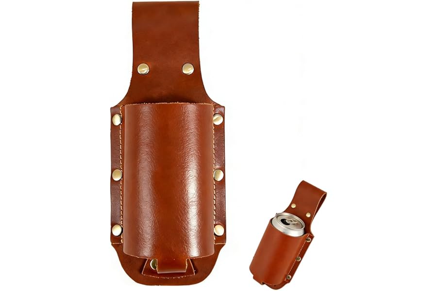 Vintage Crazy Horse Leather Beer Cowboy Holster, Portable Cowboy Belt Bottle Holder – Western Accessories for Men, Outdoor Camping & Grilling