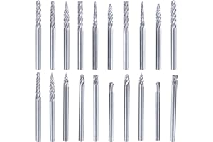 Bestgle 20 stück fräser set hartmetall frässtifte mit doppelschnitt wolframstahl frässtifte 3mmschaft hartmetall rotationsfräser bohrer diy holzbearbeitung schnitzen metallpolieren gravieren