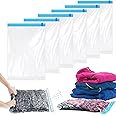 KEYRI 6 PCS Travel Roll Up Storage Bags Vacuum Storage Bags for Travel Compression Bags Reusable Space Saver Bags Storage Bags for Clothes, Suitcases, Bedding, No Pump Needed, 60 x 40 cm (6 Pieces)