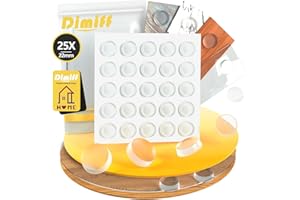 Dimiff Gommini Paracolpi 25pz, Gommini Adesivi Trasparente, Riduzione Del Rumore Gommini Trasparenti Adesivi, Gommini per Maniglie Di Porte, Pareti, Tavoli, Cassetti, Armadi, Coperchi WC