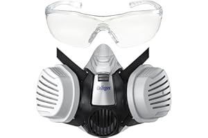 Dräger X-plore 3300 Half Mask Set Including P3 R Particulate Filter with Safety Goggles X-pect 8320 | For Craftsmen and DIY enthusiasts Against Fine Dust/Particles