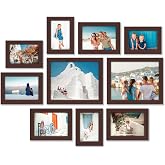 Americanflat 10 Par&ccedil;a Maun Galerisi Duvar Resim &Ccedil;er&ccedil;evesi Seti 8x10, 5x7, ve 4x6. Kırılmaya Dayanıklı Cam. Duvar veya Masa i&ccedil;