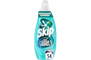 Skip Lessive liquide Mon Cycle Court Parfait Efficacité Express - 54 lavages - 1ère lessive conçue pour cycle court, efficace dès 15minutes