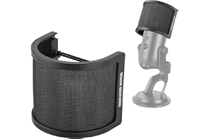 NEEWER Popfilter för mikrofoner, trippelskikts isoleringssköld vindruteskydd för mikrofoner med 40–72 mm, kompatibel med