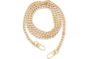 HUIANER Purse Chain with Buckles DIY Handbag Strap Shoulder Bag 120cm Long Metal Accessory Replacement Chain Strap (Gold)