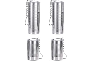 4 st tesil, rostfritt stålfilter, lös teinfusion, lång cylindrisk teavskiljare, teberedningstillbehör