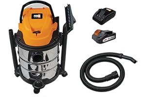 Feider - Aspirateur Eau et poussière sans Fil 20 V 20 L - Cuve INOX - Aspiration 8 Kpa - Filtre en Mousse - Livré avec Batterie 2Ah et Chargeur - FHAEP20V20