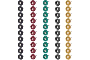 Shineboc 50 Pieces Abrasive Wheels, 25mm Abrasive Buffing Polishing Wheels Set with 1/8" (3mm) 80/150/240/400/600 Grit for Dremel Rotary Tools