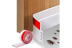 Vinabo Burlete Puerta Entrada, Junta de Puerta de TPE Autoadhesiva, Burlete Bajo Puerta, Antipolvo Aislamiento Acústico Prueba De Viento (100 cm x 5 cm, Blanco)