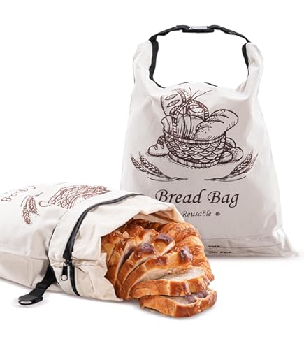 2 Stück Bienenwachs-Brotbeutel Aus Leinen - Wiederverwendbar, 43,2x32,6 Cm, Für Sauerteig & Brot