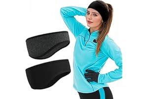 flintronic 2PCS Diademas Protectoras para Los Oídos, Diadema con Orejeras de Forro Polar, Banda Elástica para el Sudor para Deportes al Aire Libre, Correr, Ciclismo, Esquí, Fútbol, Baloncesto, Unisex