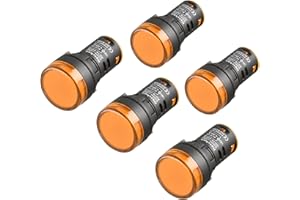 Heschen AD16-22D/S Lot de 5 voyants LED 12 V DC 20 mA Jaune