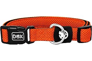 DDOXX Airmesh Pies Kołnierz - stabilny i regulowany kołnierz szczeniąt dla wszystkich rozmiarów - M (pomarańczowy)