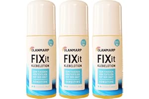 Olanmarp Colle pour la peau FIX IT - Lotion adhésive spéciale soluble dans l'eau pour un maintien sûr des textiles, des bas de compression et plus encore - Fabriqué en Allemagne (180 ml (3 x 60 ml))