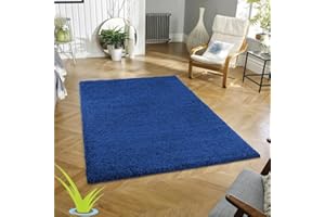 Wadan 60x110cm Navy Blue Shaggy Rugs Living Room |5mm Thick Pile | Extra Large Small Medium | Rectangular Size | Soft Touch | Living Room Area Rugs | Non Shedding