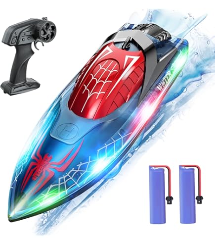 15 km/u RC Boot Miniboot Elektrische RC Speedboot Radiogestuurd schip met LED-licht Palmboot Zwembadmodellen Kerstmis  26