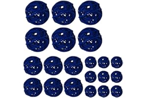 Worldoor Wicker Rattan Balls Bag, Garden, Wedding, Party Decorative Crafts, House Ornaments, Vase Fillers Decorative Orbs Natural Spheres Christmas Tree. Set of 21. (Dark Blue)