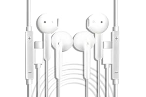 BXLIVE USB C Headphones, 2 Pcs USBC Headphones Wired Earphones Type C In Ear Earbuds With Mic & Volume Control for iPhone 15/16 Plus iPad Samsung Galaxy S25 S24 S23 S22 S21 FE iPad Pro Huawei Google Pixel