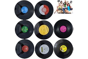 SHAJIAHAO Winylowa płyta gramofonowa w stylu retro, 6 sztuk, dekoracja na imprezę Rock'n'Roll, dekoracja na imprezę, do dekoracji barów, kawiarni (7 cali, losowy wzór)