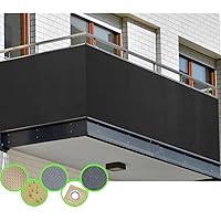 freigarten.de Balkon Sichtschutz PB2 PES blickdichte Balkonumspannung 90x300 cm - Anthrazit - mit Ösen und Kordel - in…