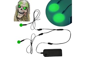 Ygmylandbb Electroluminescent Panels, EL Panels Light, Round Neon Eyes Decorative el Illumination Glowing Eyes for Cosplay Helmet DIY or Halloween Christmas Decoration (20mm, Green)