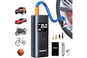 ‎INNOVV INNOVV P1 Electric Air Pump, Portable Electric Bicycle Pump with Digital Tyre Pressure Indicator and Emergency Lighting, 150 PSI Rechargeable Car Tyre Filler for Car, Bicycle, Motorcycle, Ball