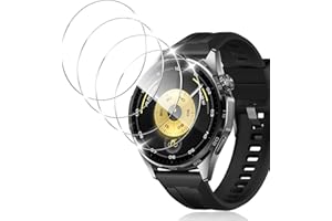 Yenwen 4 sztuki szkła hartowanego do Huawei Watch GT6 46 mm, folia ochronna o twardości 9H, odporna na zarysowania hartowana osłona ekranu do Huawei GT 6 46 mm, bez pęcherzyków, przezroczysta ochrona
