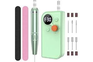 PONOSEU Nagelfräser für Gelnägel Nagelfräser Elektrische Nagelfeile Elektrisch Fräser Nägel Fräsmaschine Frezarka do Paznokci Nagel Maschine Professionelles, 30000 U/Min (Grün)