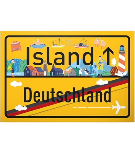 USA Deutschland Ortsschild 30x20cm - Lustiges Reisegeschenk Für Traveler