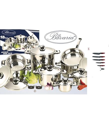 Batteria Pentole Bavaria 12 Pezzi - Acciaio Inox 18/10 - Pentole E Padelle Con Coperchio - Foto 9