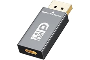 OHBUYAGN 8K @ 60Hz USB-C to DisplayPort 1.4 Adapter, Supports 4K @ 120Hz Type-C to DisplayPort Adapter, Thunderbolt 3/4/5 to DP Adapter, Compatible with iPhone 16/15, Galaxy S25/S24, and MacBook Pro